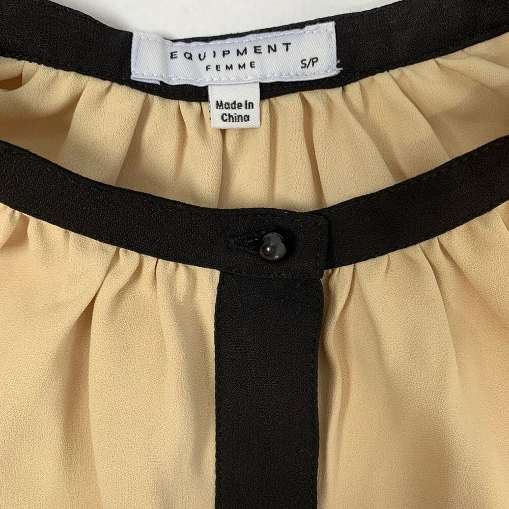 Equipment Women’s Causette Top Blouse In Ble Neutral Beige Size S/P - Picture 16 of 16